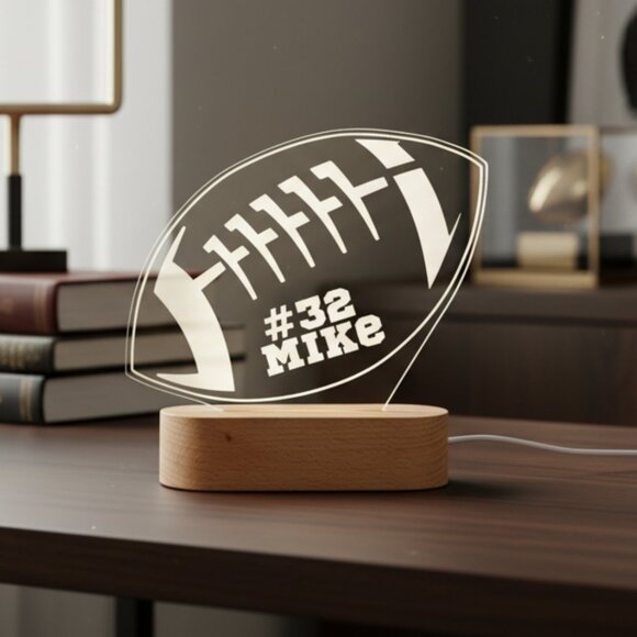 American Football Night Light – Personalized LED Sports Decor Lamp - Picture 8 of 8